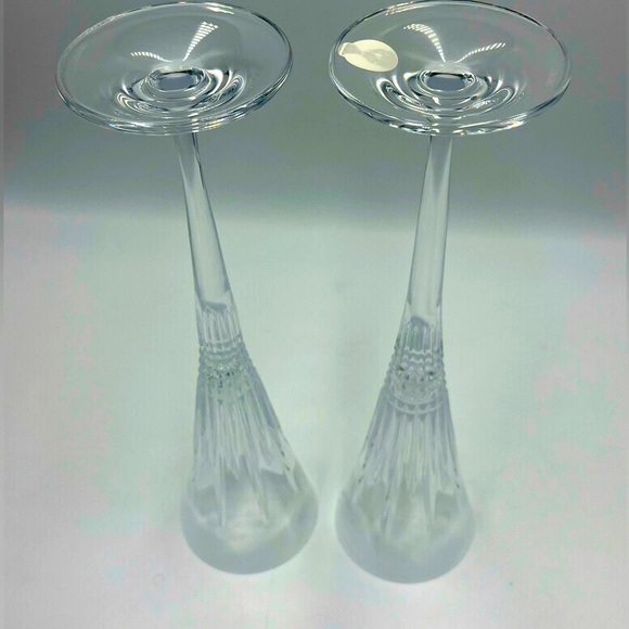 Waterford Lismore Diamond Monogram Letter "H”- Crystal Champagne Toasting Flutes - Picture 6 of 16